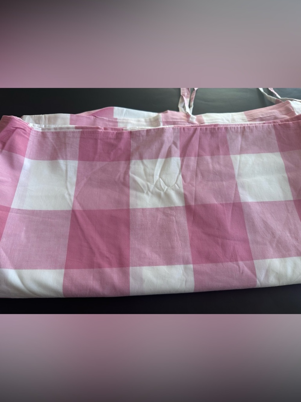 IKEA Full / Queen Duvet Cover PINK GINGHAM CHECK Emmie Ruta 100% COTTON 86 x 86